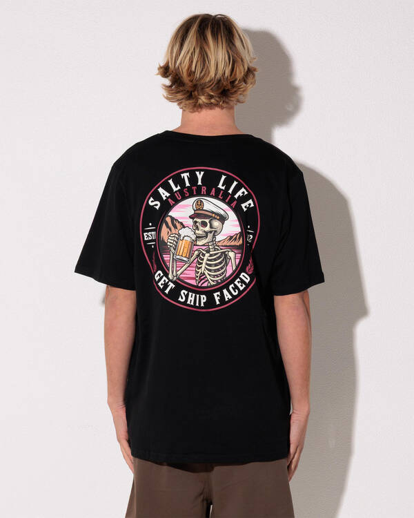 Salty Life Ship Faced T-Shirt for Mens