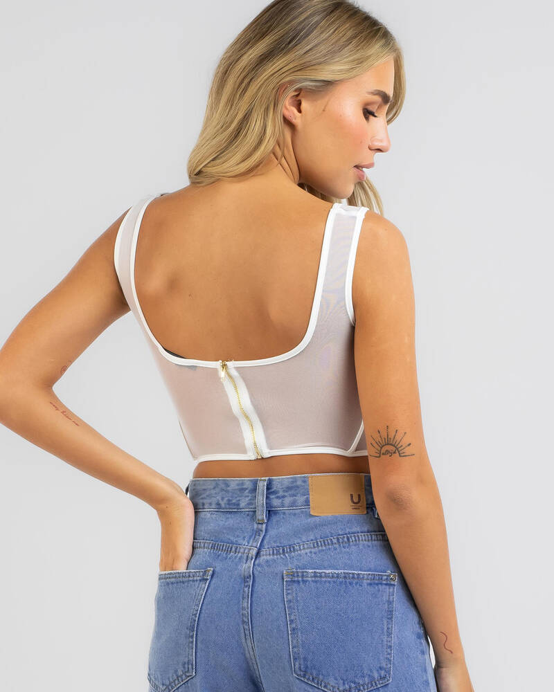 Ava And Ever Perez Mesh Corset Top for Womens