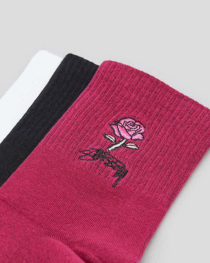 Stussy Womens Rose Sock Pack for Womens
