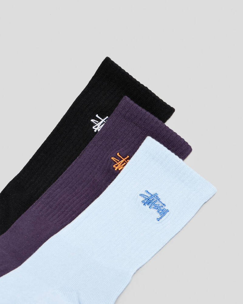 Stussy Grid Graffiti Socks 3 Pack for Mens