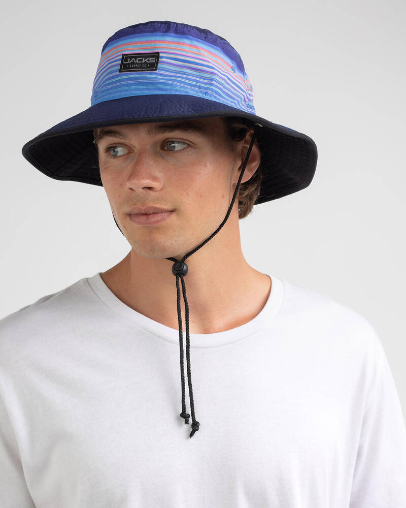 Shop Jacks Sunset Wide Brim Hat In Blue/orange Fast Shipping & Easy