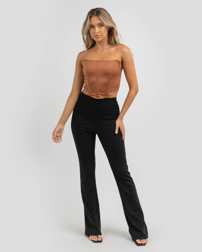 Ava And Ever Hadid Corset Top In Chocolate - Fast Shipping & Easy ...