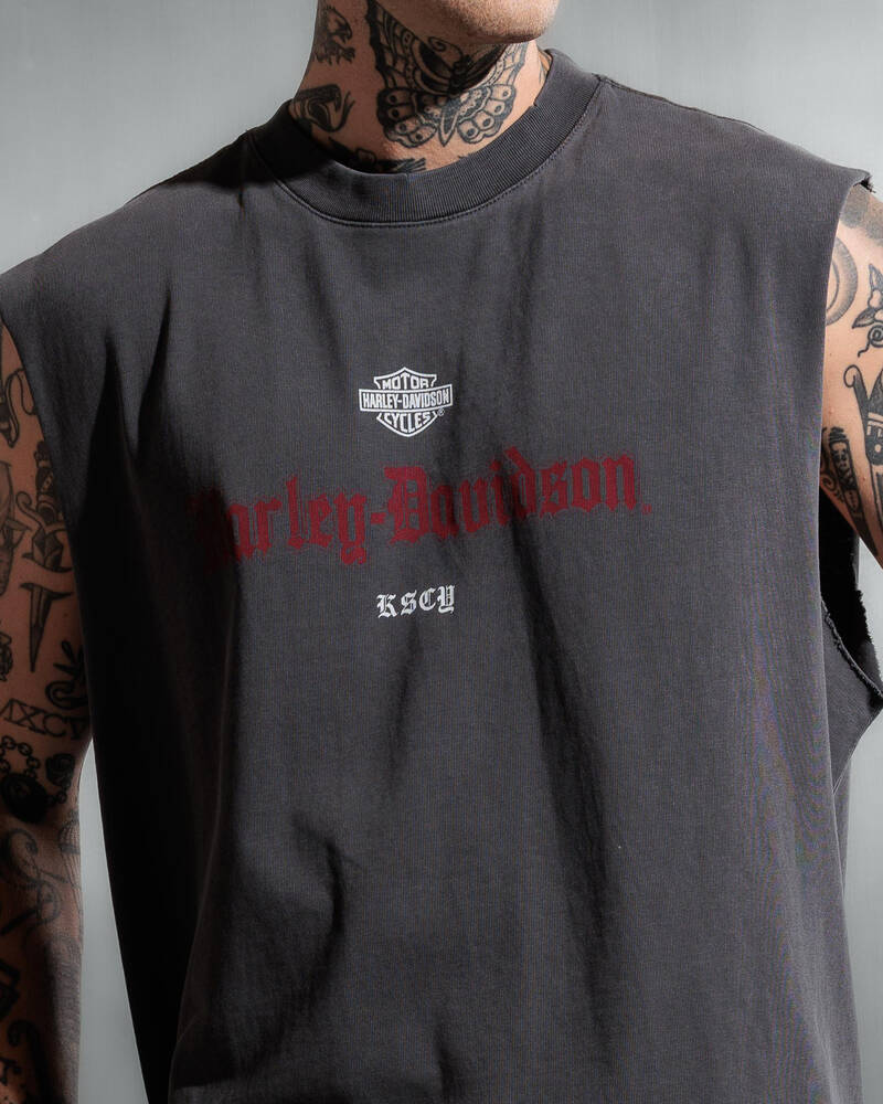 Kiss Chacey Harley-Davidson Cylinders Mechanic Muscle Tank for Mens