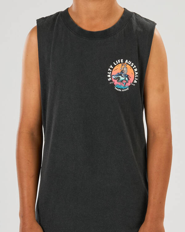 Salty Life Boys' Fin & Bone Muscle Tank for Mens