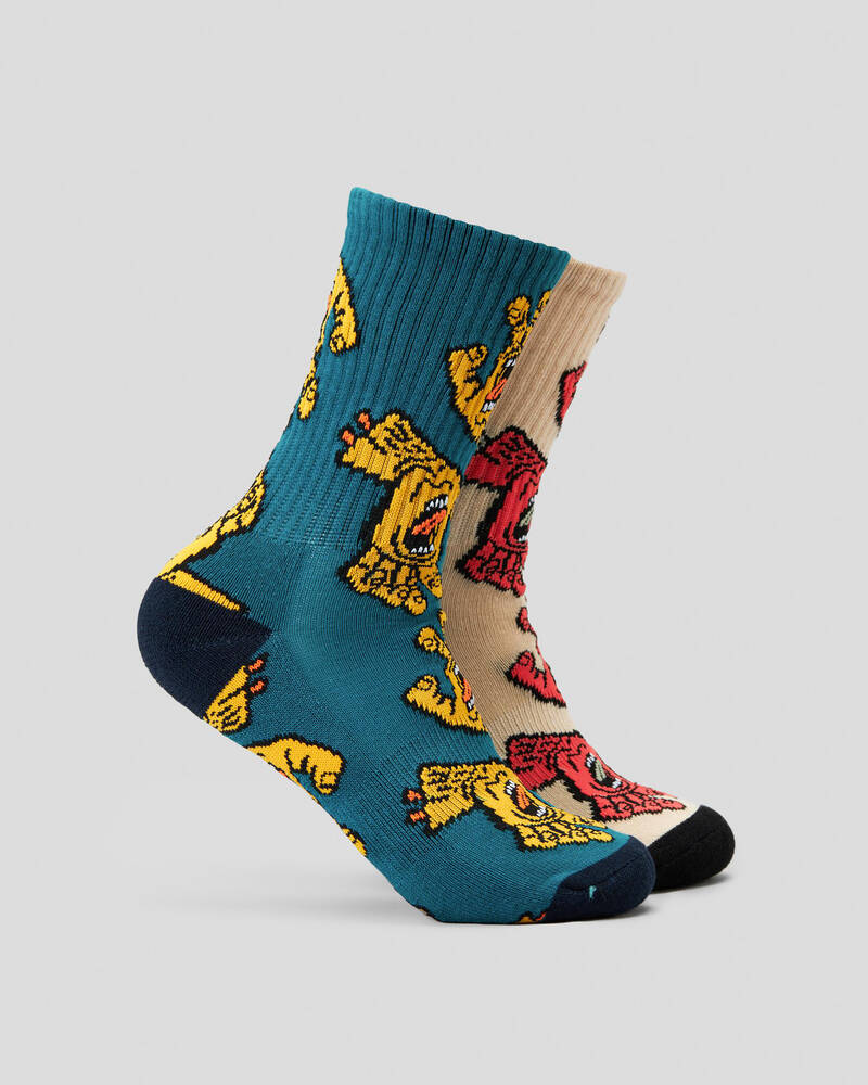 Santa Cruz Crowded Hand Crew Socks 2 Pack for Mens