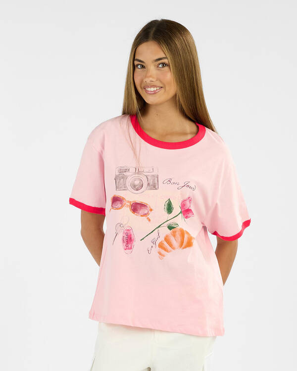 Girls' Bonjour Ringer T-Shirt