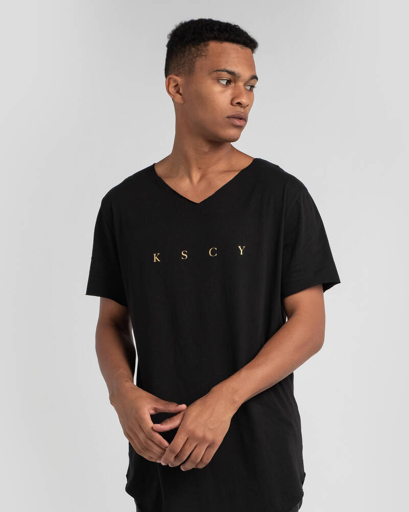 Kiss Chacey Aftermath Raw V-Neck T-Shirt for Mens