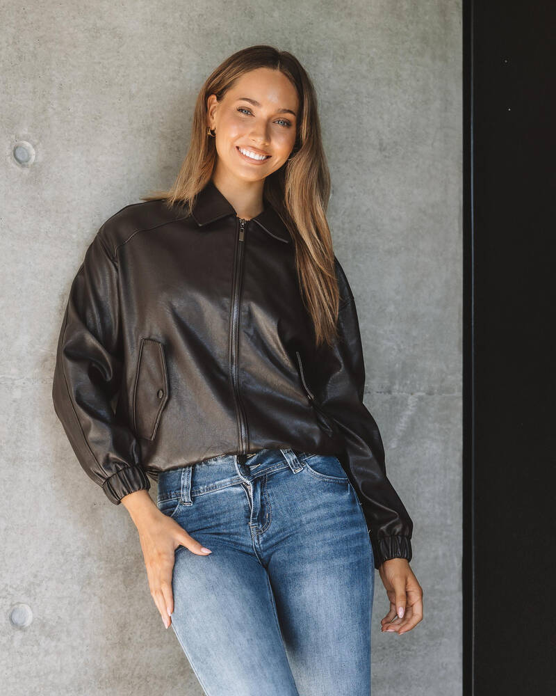 Mooloola Hudson Faux Leather Jacket for Womens