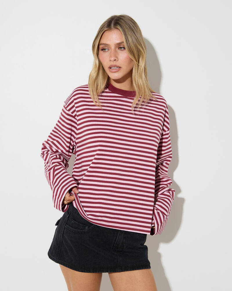 Mooloola Janet Striped Long Sleeve Top for Womens
