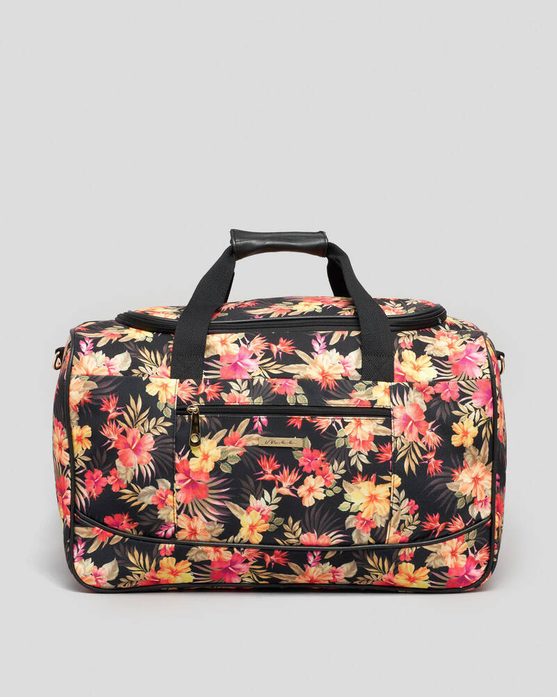 Mooloola Beachcomber Overnight Bag In Black Floral - Fast Shipping ...