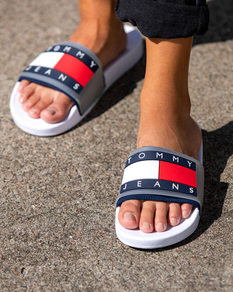 Tommy Hilfiger Translucent Flag Slide Sandals for Womens
