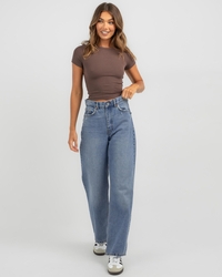 Mooloola Basic Fine Rib Tee for Womens image number null