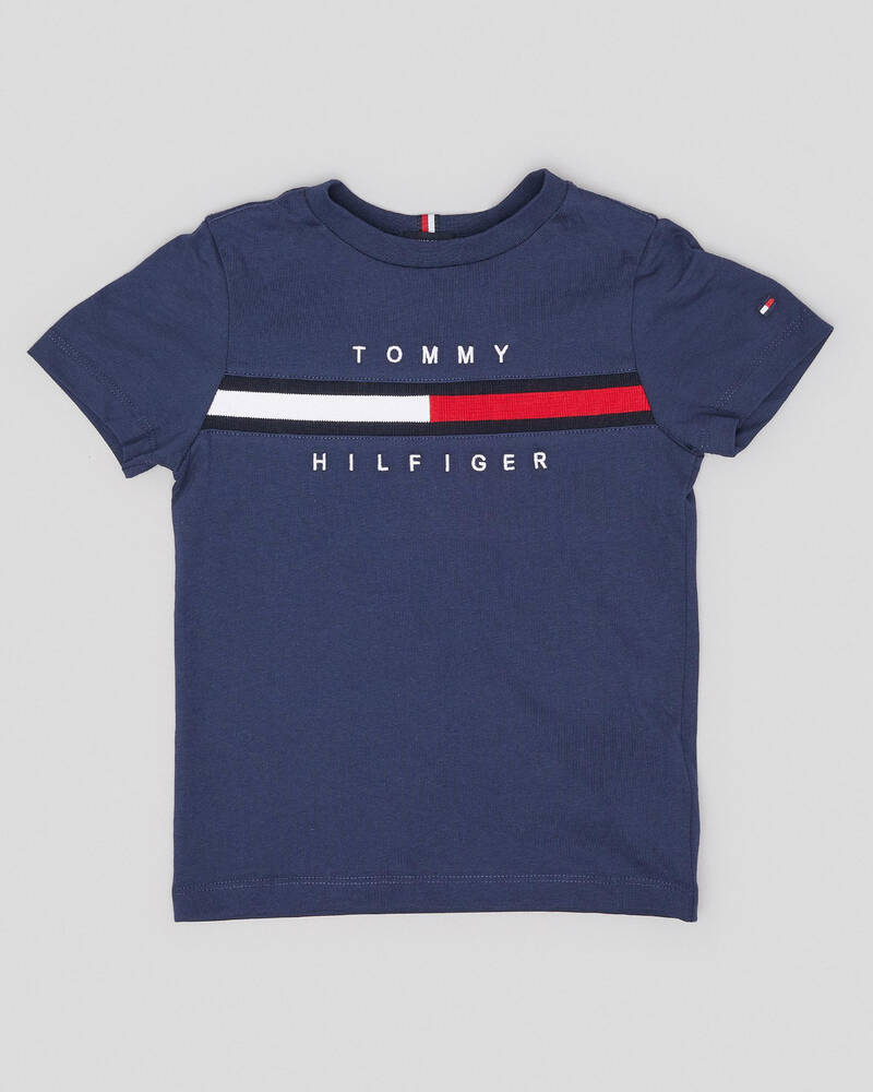 Tommy Hilfiger Toddlers' Flag Rib Insert T-Shirt for Mens