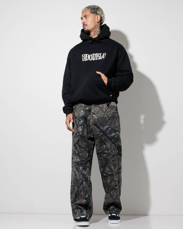 S-Double Mid Block Fleece Hoodie for Mens