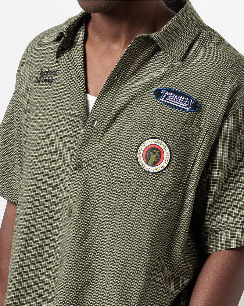 Thrills Against All Odds Cropped Short Sleeve Work Shirt for Mens