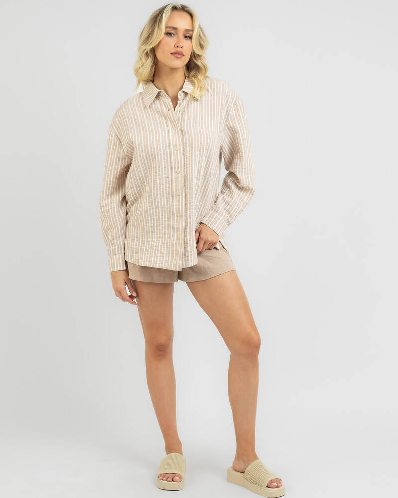 Rhythm Stripe Oversized Shirt for Womens