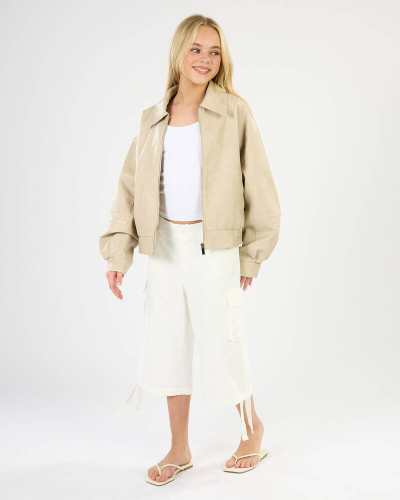 Ava And Ever Girls' Off Duty Faux Leather Jacket for Womens