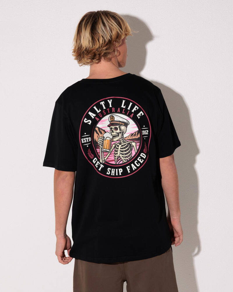 Salty Life Ship Faced T-Shirt for Mens