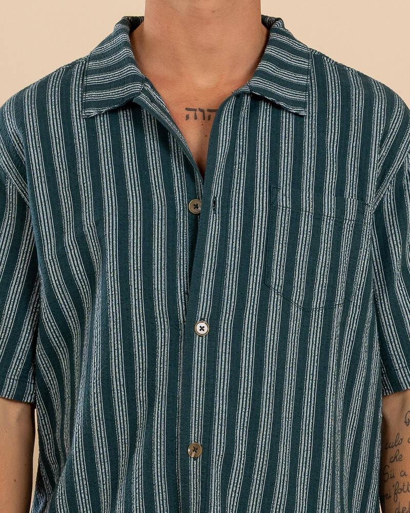 Rhythm Eli Stripe Short Sleeve Shirt for Mens