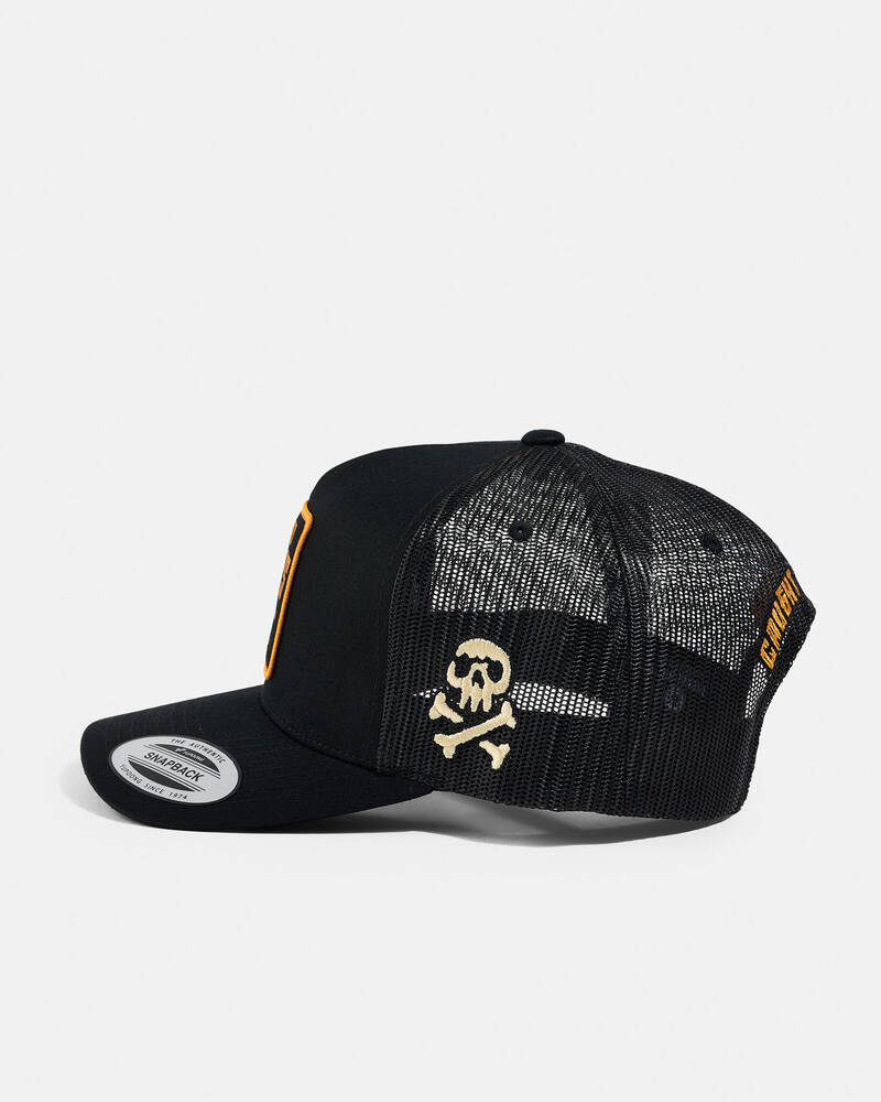 The Mad Hueys Caught FK Skull Twill Trucker Cap for Mens