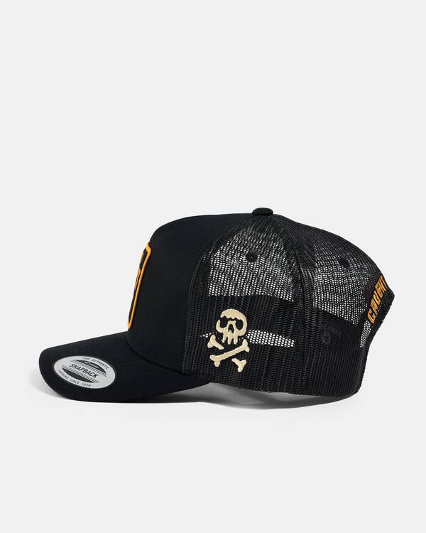 The Mad Hueys Caught FK Skull Twill Trucker Cap for Mens