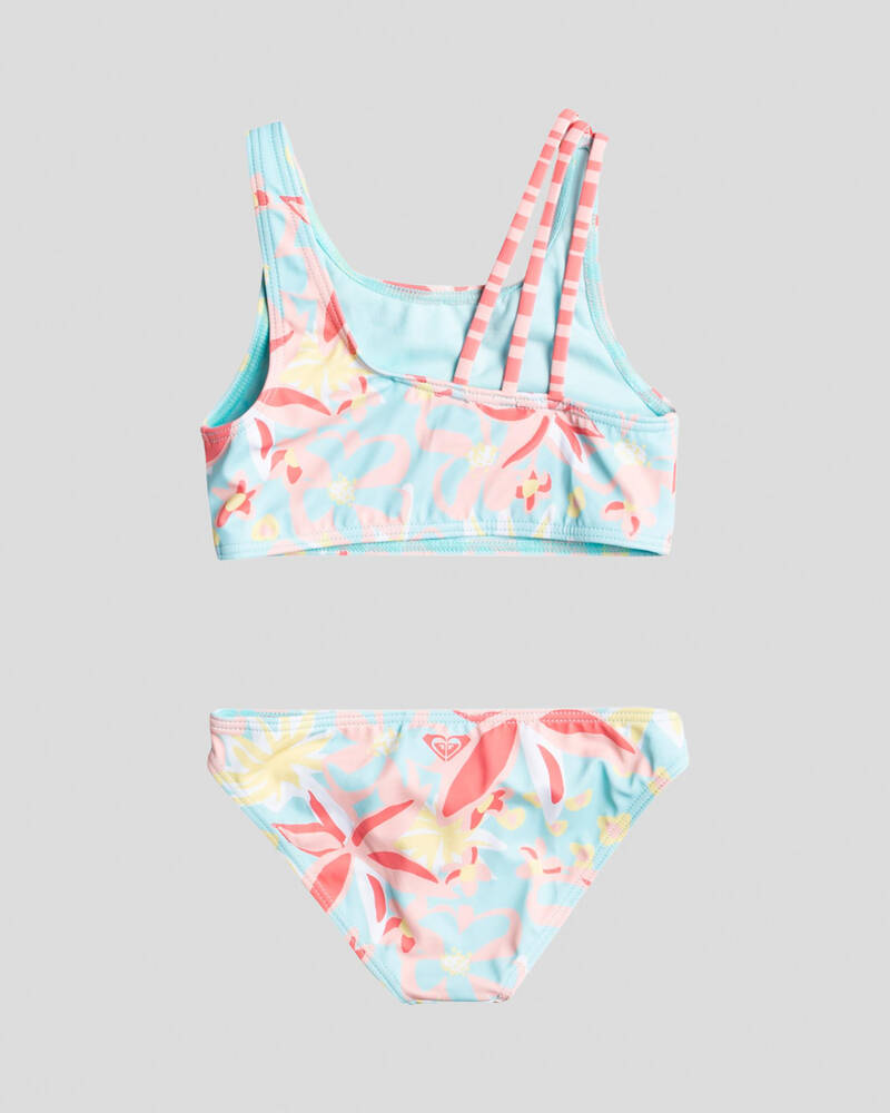 Roxy Toddlers' Holiday Flower Crop Top Bikini Set for Womens