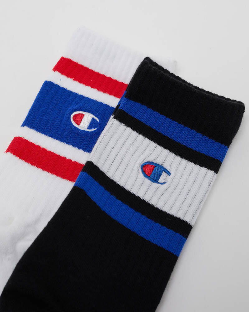 Champion Stripe Crew Socks 2 Pack for Mens