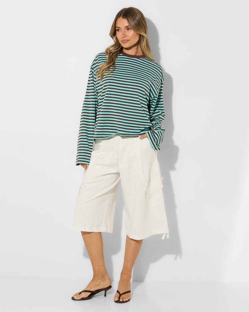 Mooloola Janet Striped Long Sleeve Top for Womens