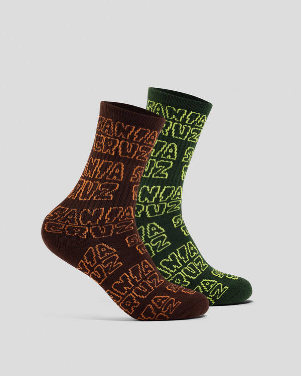 Boys' Multi Cruz Stack Repeat Crew Socks 2 Pack