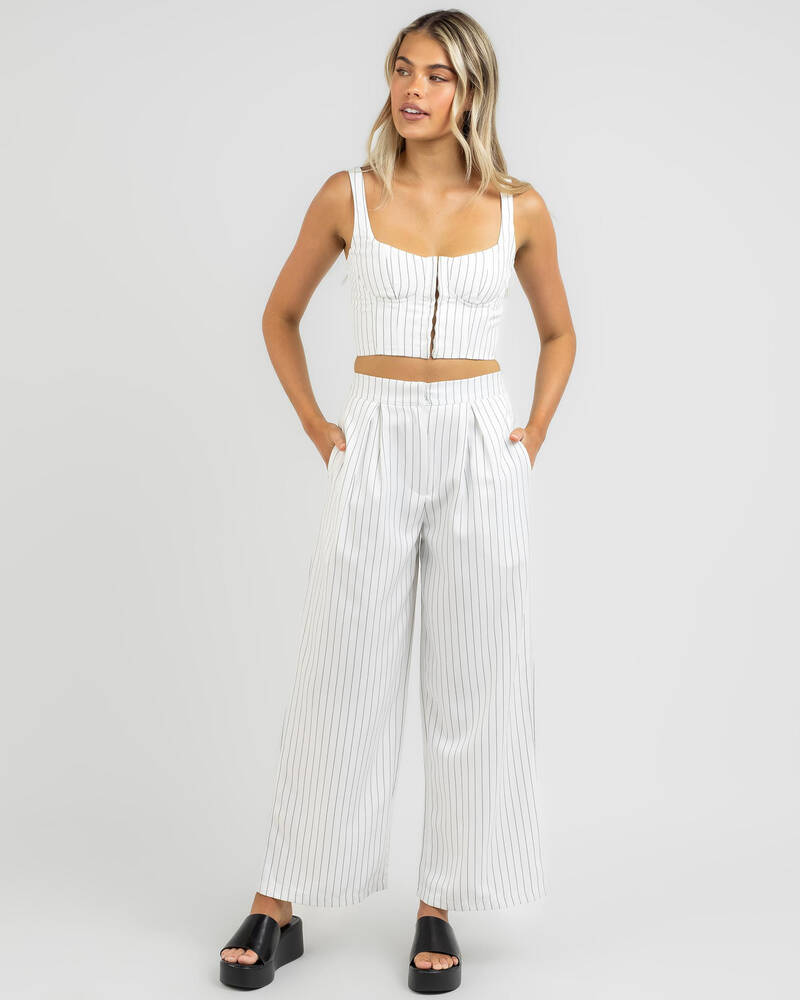 Luvalot Pacino Pinstripe Corset Top for Womens