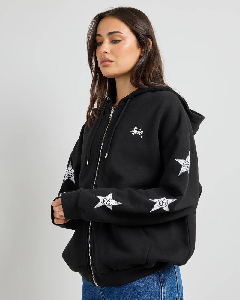 Stussy Stars Zip Through Hoodie for Womens