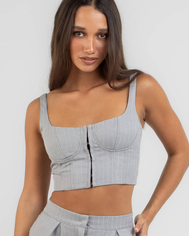 Luvalot Pacino Pinstripe Corset Top for Womens