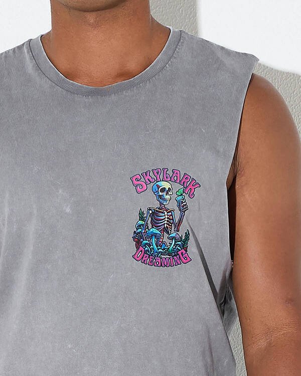 Skylark Skeletal Haze Muscle Tank for Mens