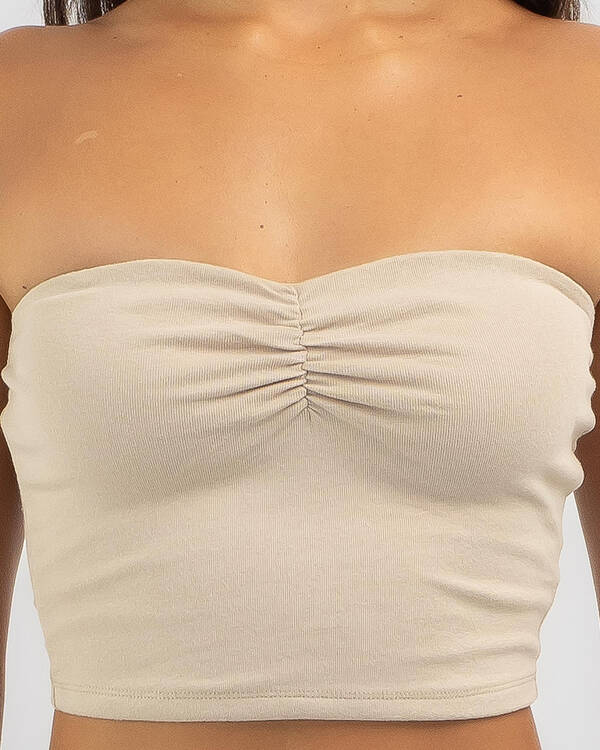 Ava And Ever Basic Ruche Front Sweetheart Tube Top for Womens