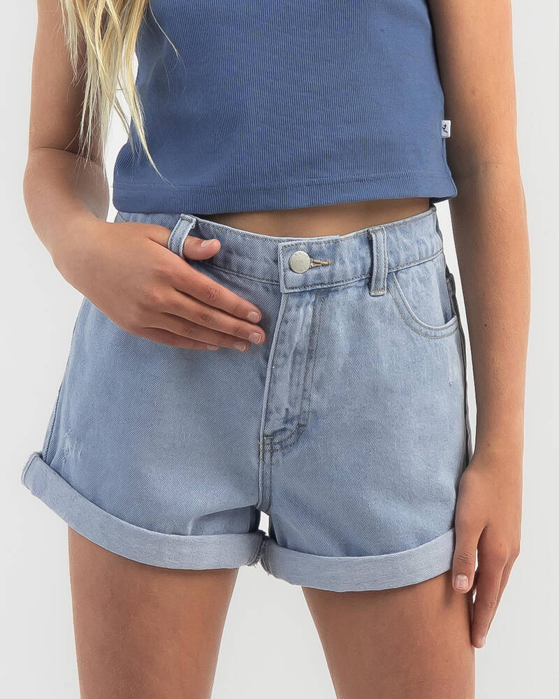 Rusty Girl's Luck Rolled Denim Shorts for Womens