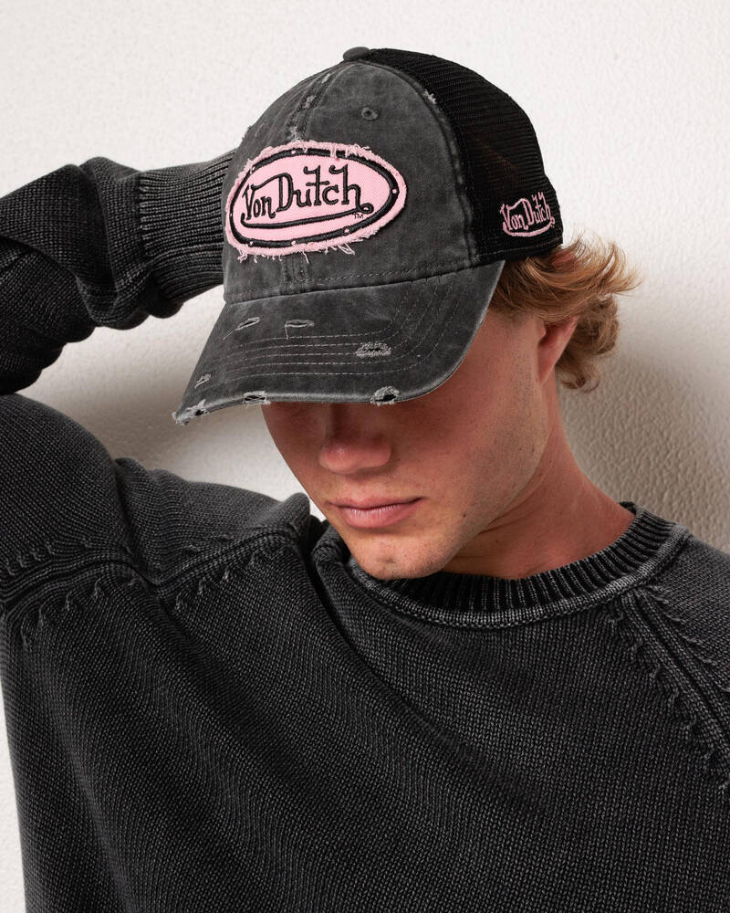 Von Dutch Distressed Trucker Cap for Unisex