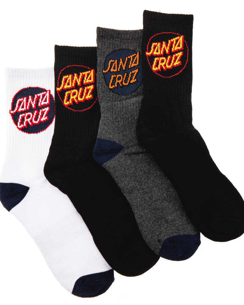 Santa Cruz Pop 4 Pack Crew Socks for Mens