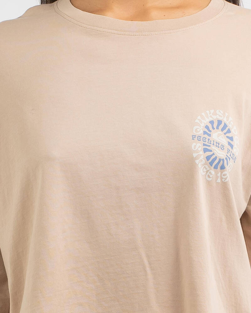 Quiksilver Oversized Crop Long Sleeve T-Shirt for Womens