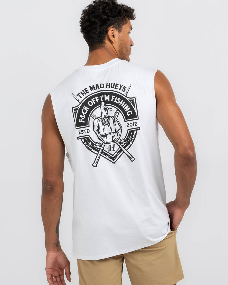 The Mad Hueys Fk Off I'm Fishing Muscle Tank for Mens