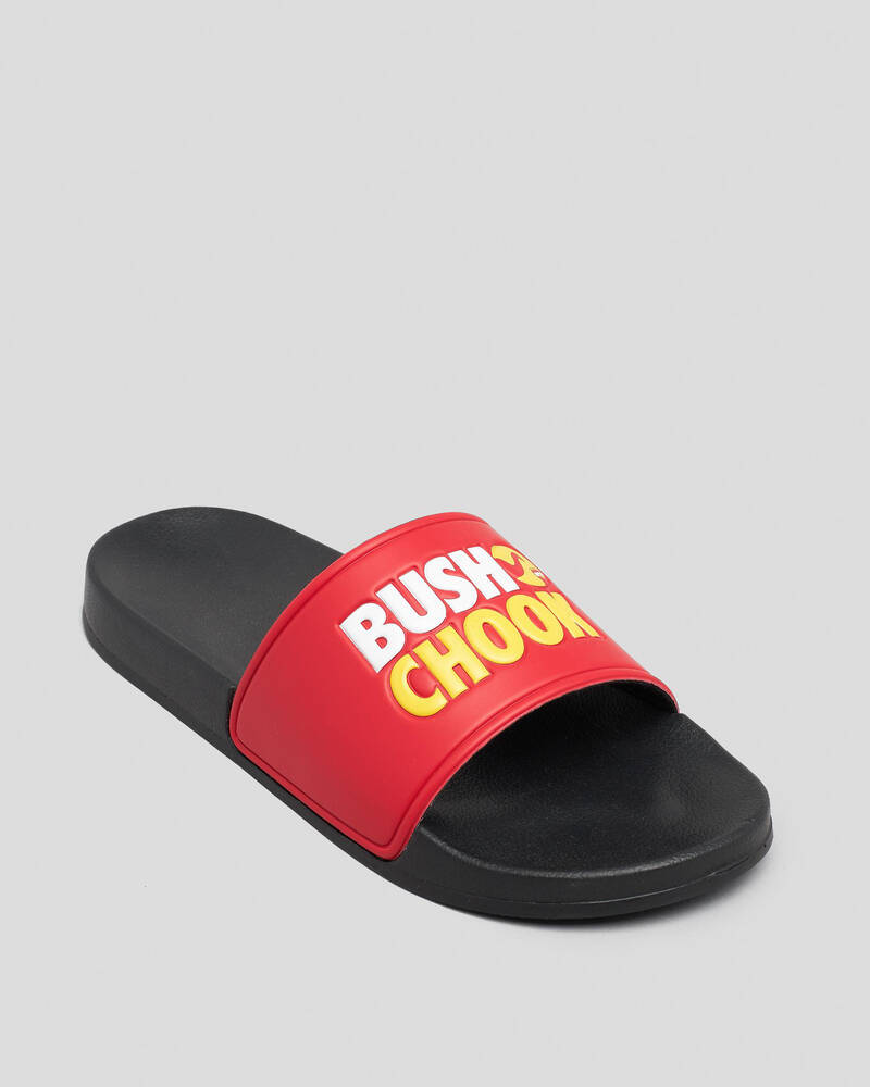 Bush Chook Chook Logo Slides In Red - Fast Shipping & Easy Returns ...