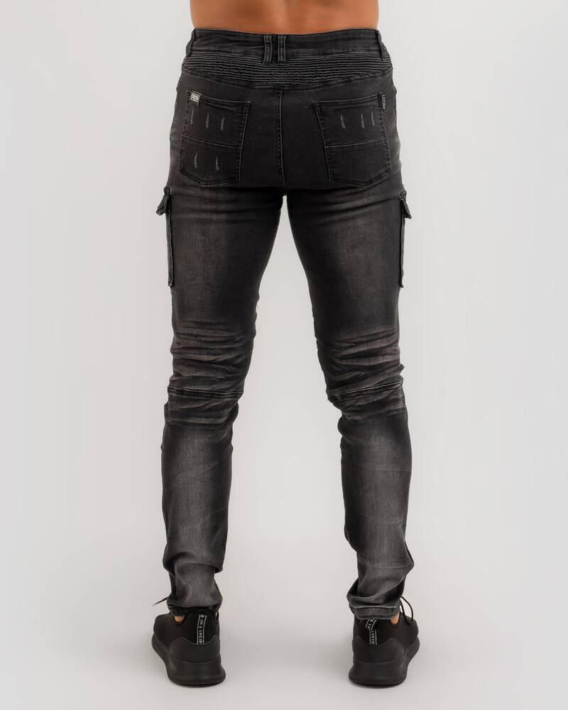 Lucid Blackout Cargo Jeans for Mens