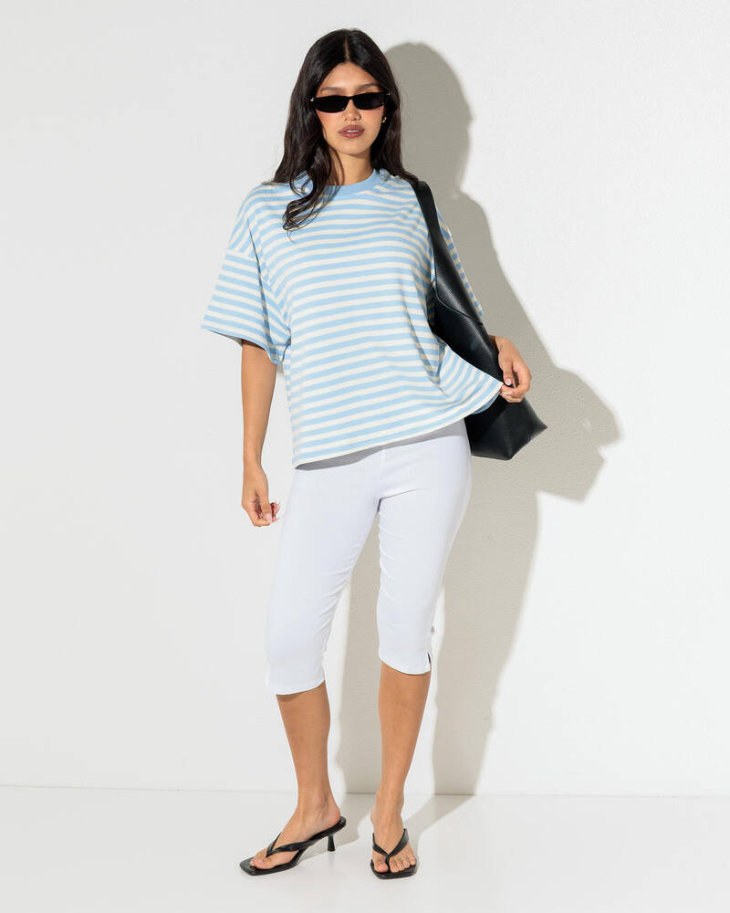 Mooloola Jordie Striped Short Sleeve T-Shirt for Womens