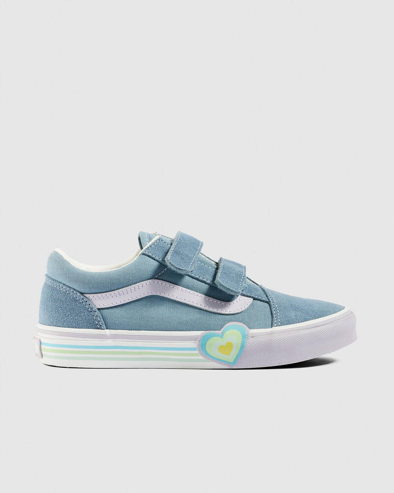 Vans Girls' Old Skool V Heart Shoes for Womens