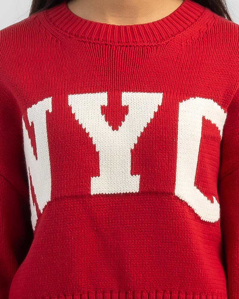 Ava And Ever Girls' Alumni Cropped Knit Jumper for Womens