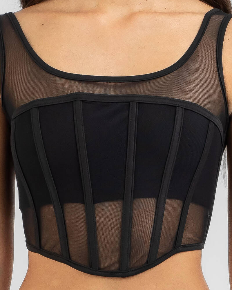 Ava And Ever Perez Mesh Corset Top for Womens