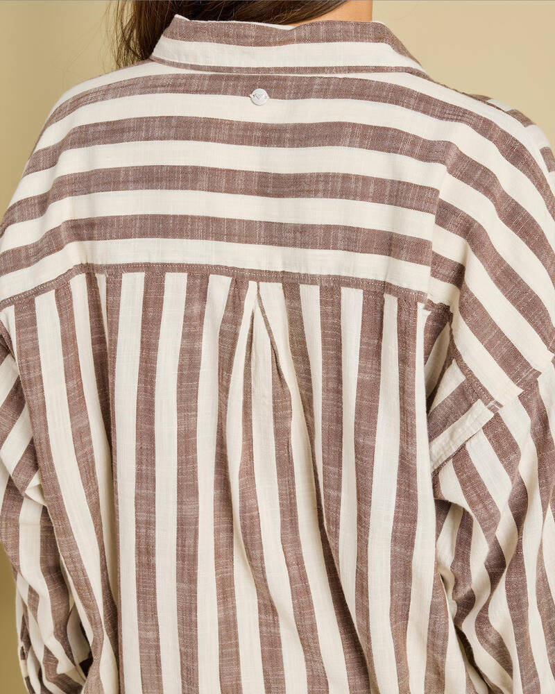 Roxy Morning Time Again Stripe Shirt for Womens