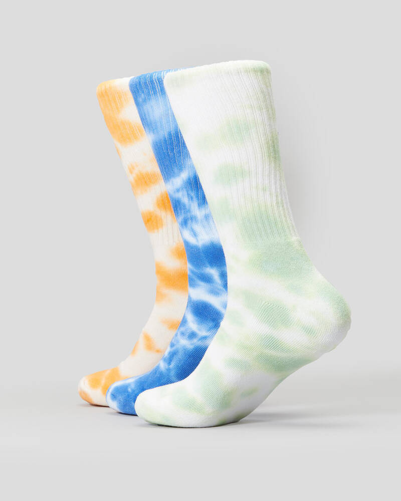Stussy Old Skool Tie Dye Socks 3 Pack for Mens