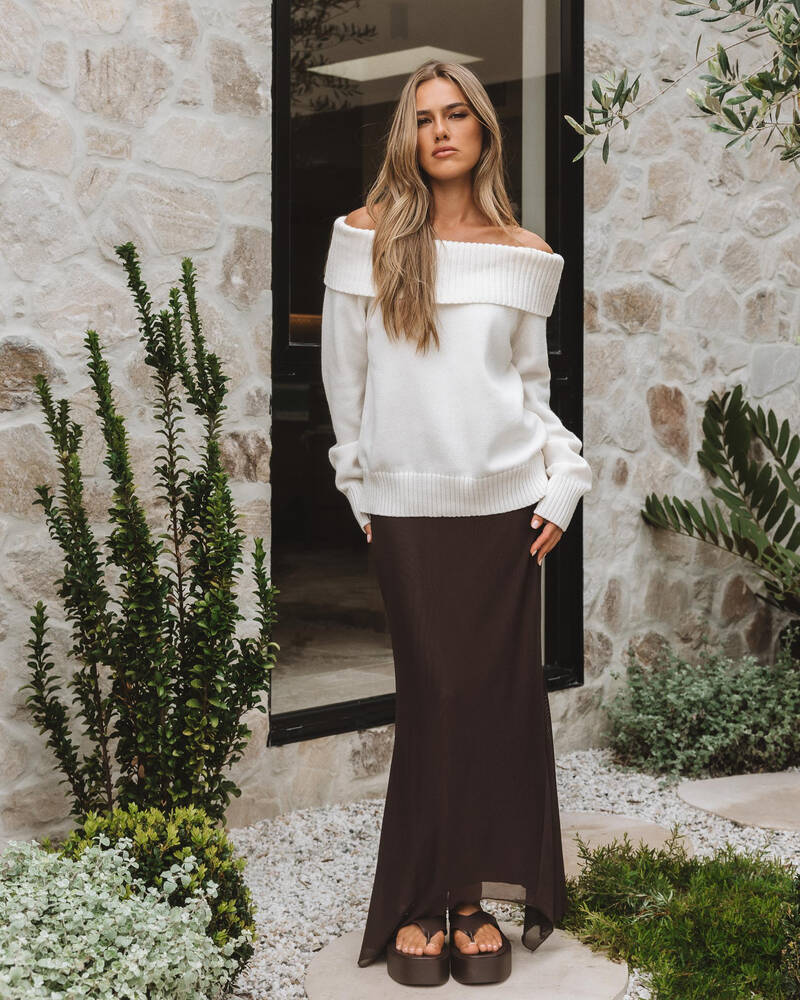 Ava And Ever Veriti Off Shoulder Knit Jumper for Womens image number null