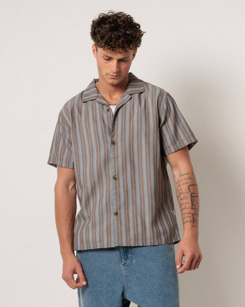 Rhythm Vacation Stripe Short Sleeve Shirt for Mens