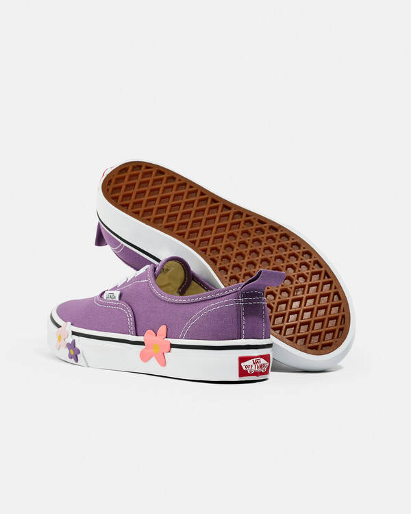 Vans Girls' Authentic Elastic Lace Flower Shoes for Womens